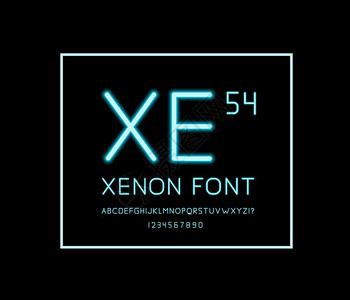 黑色背景的Xenon字体矢量naon字体插图后背景的字体图片