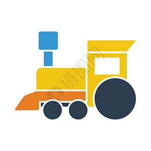 玩具火车火车玩具图标平面彩色设计矢量插图背景