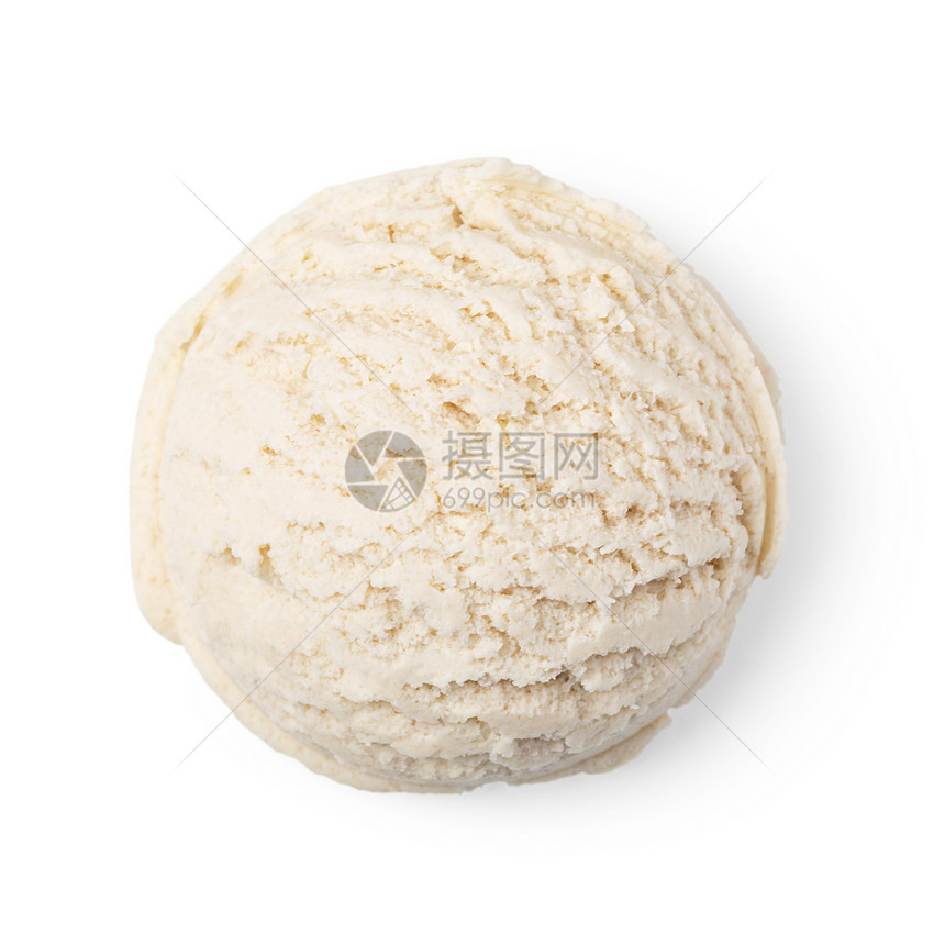 白背景孤立的冰淇淋球图片