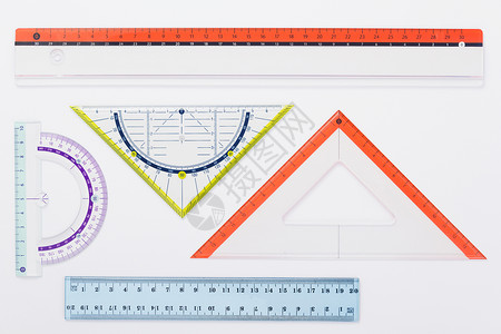 透明尺子白背景顶视图时的标尺度背景