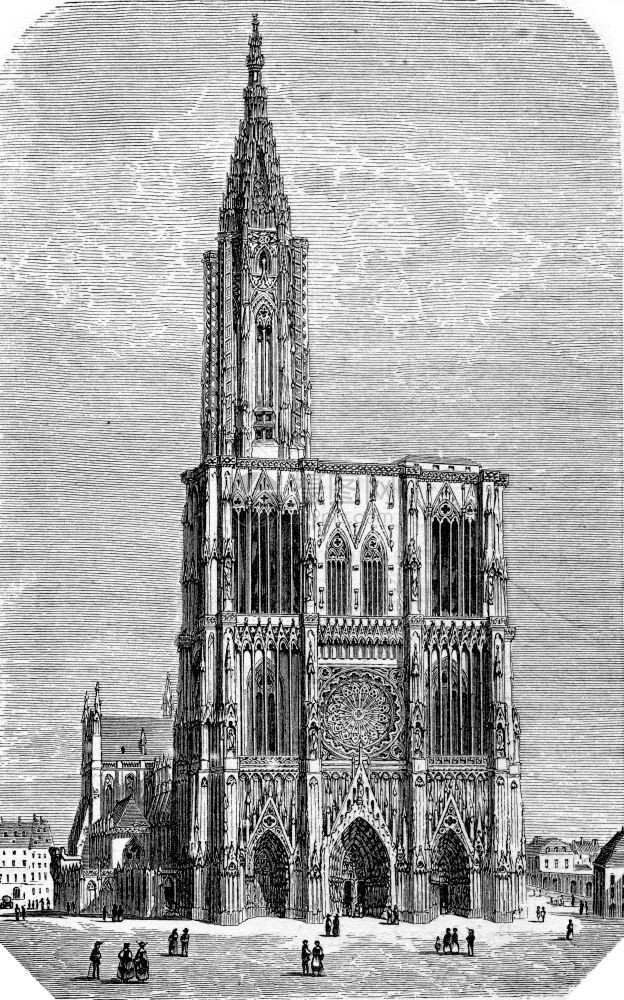 斯特拉堡大教堂或法国阿尔萨斯州特拉堡的圣母大教堂图片