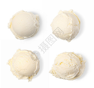 白色的四个冰淇淋球图片
