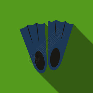 绿色背景上的潜水脚蹼图标图片