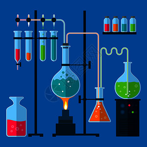 化学实验矢量插画图片