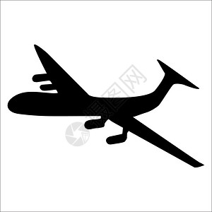白色背景上的飞机黑影图片