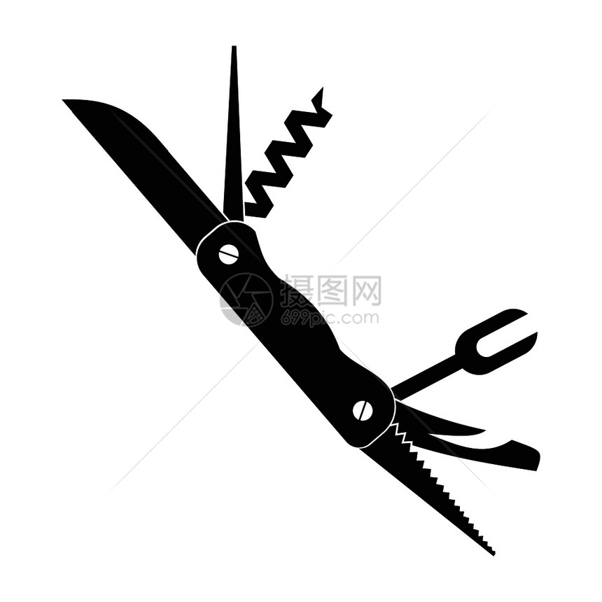 带有许多工具的纸刀黑色简单图标带有许多工具的纸刀图片