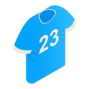 白色背景上的运动T恤其编号为23等度D图标运动T恤其编号为23图标图片