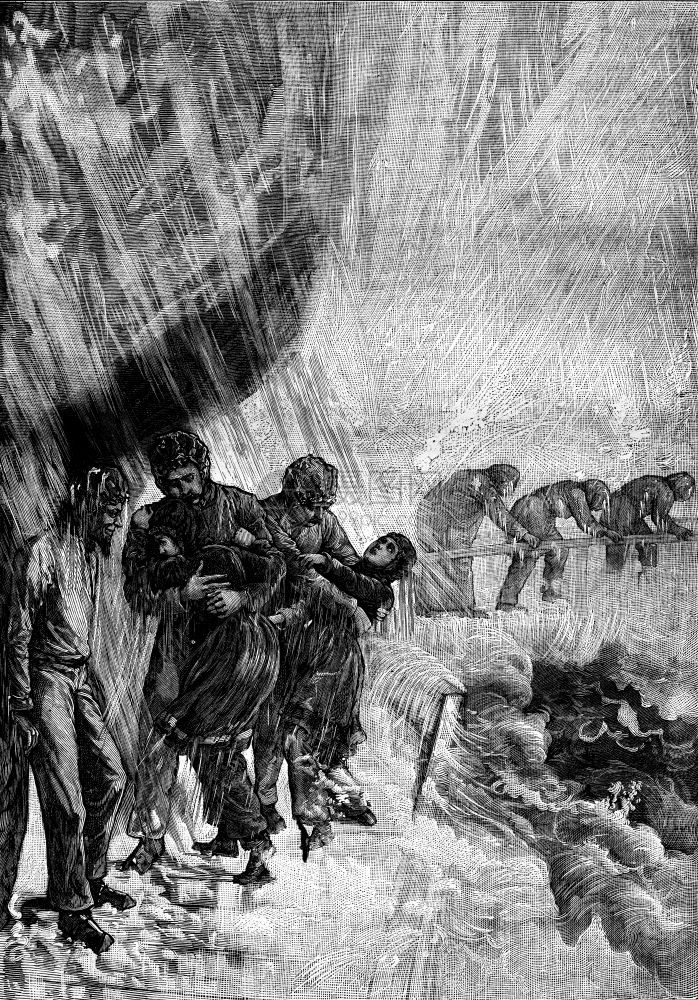 一种危险的行走神秘雾古老的雕刻插图旅行日报18790年图片