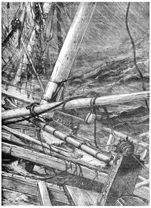 南大洋沉没单人登船古老的雕刻插图旅行杂志180年图片