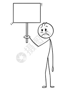 面对你马里奥卡通棒图勾画了沮丧和悲伤的人拿着空或白的牌子准备写给你的文字插画