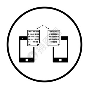 交换数据图标细圆Stencils设计矢量说明图片