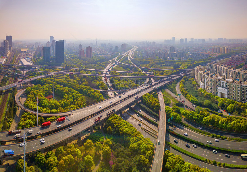 上海高架绿色交通概念图片