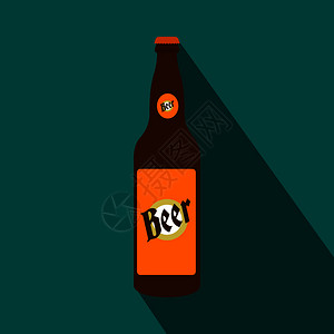 啤酒瓶平面图标图片