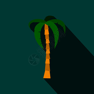 蓝色背景上的棕榈树图标图片
