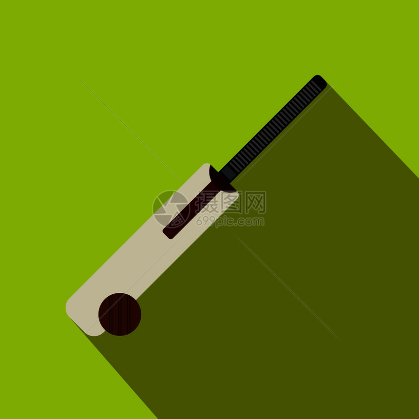 绿色背景的板球棒图标图片