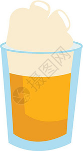 一杯蓝色透明玻璃里的啤酒图片