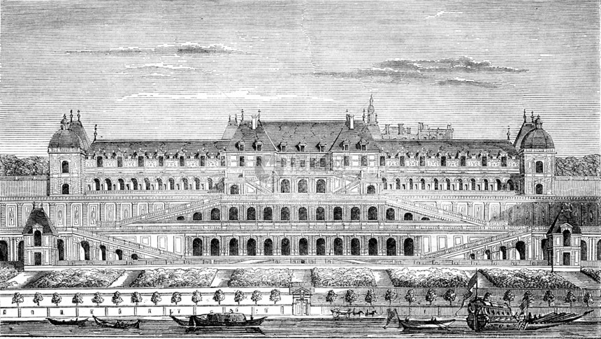 圣杰曼城堡建于亨利四世由路易十三和四继续184年马加辛皮托罗雷克刻有古典文字的插图图片