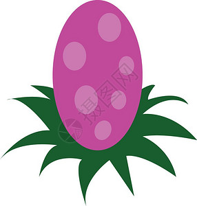 草矢量彩色绘图或插上的粉红色大鸡蛋层背景图片