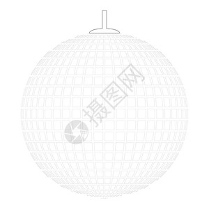 在线绳DiscothequeBallRetro夜俱乐部符号上悬浮的迪斯科球体背景图片