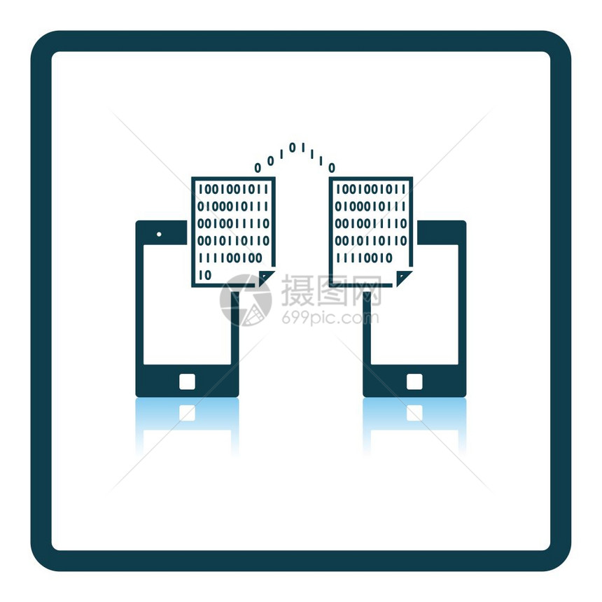 交换数据图标平方阴影反射设计矢量说明图片