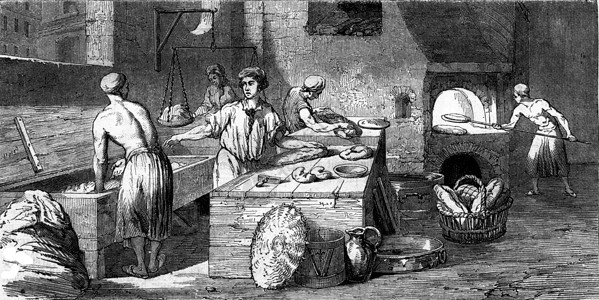 十八世纪的一家面包店1857年的MagasinPittoresque图片