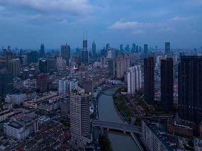 上海市的摩天大楼和高办公的空中景象亚洲智能城市的金融区和商业中心东方的高清图片素材