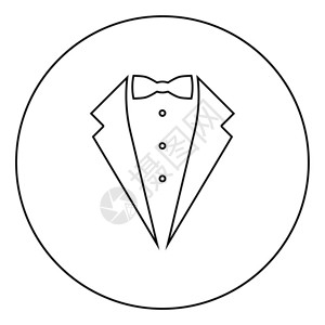 黑色领带圆形黑色矢量图示平板风格简单图像插画