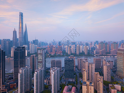 上海市的摩天大楼和高办公的空中景象亚洲智能城市的金融区和商业中心技术高清图片素材
