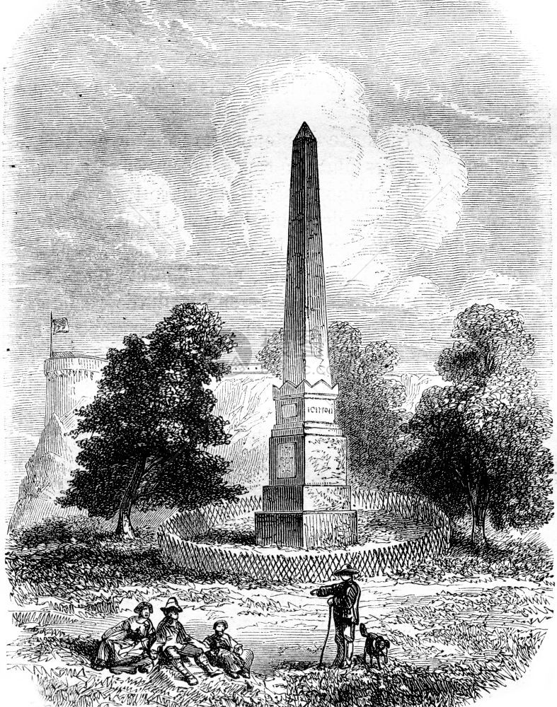 Wolfe和Montcalm的纪念碑186年MagasinPittoresque的古代刻画图图片