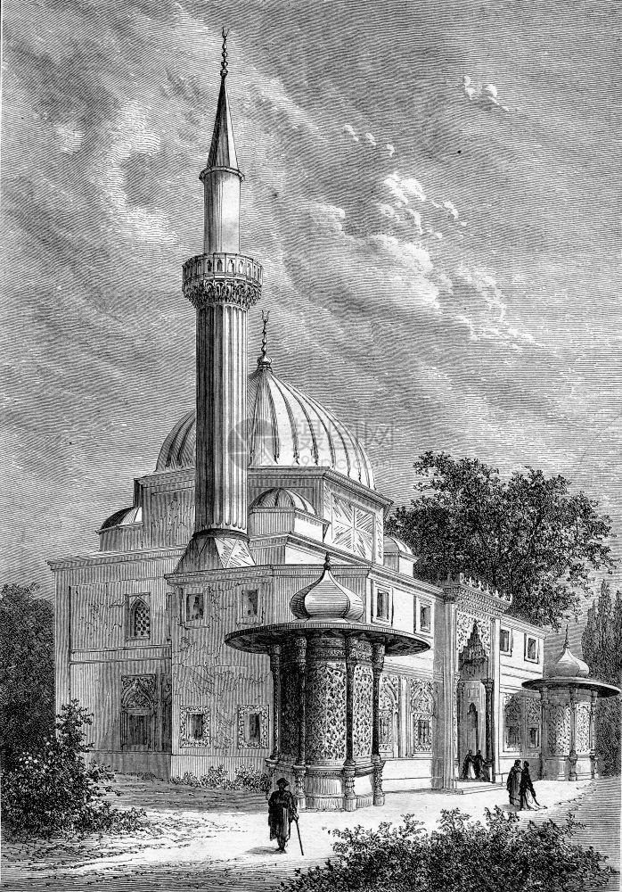 世界展览公园清真寺1867年MagasinPittoresque的古典雕刻插图图片