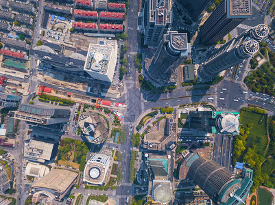 上海市的摩天大楼和高办公的空中景象亚洲智能城市的金融区和商业中心通信高清图片素材
