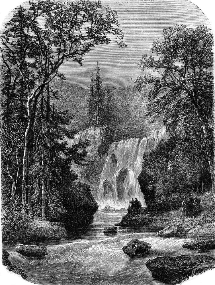 GeroldsauerWaterfall1869年的MagasinPittoresque刻有古老的插图图片