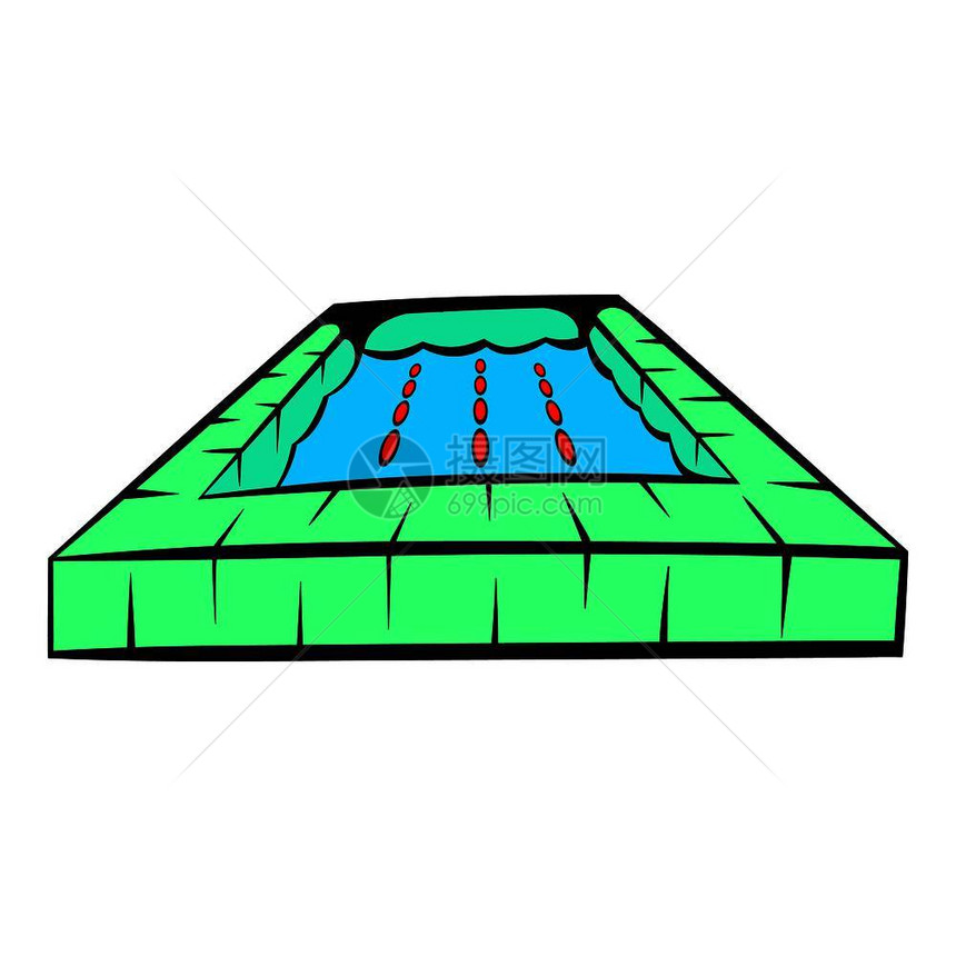 卡通游泳池矢量插图图片