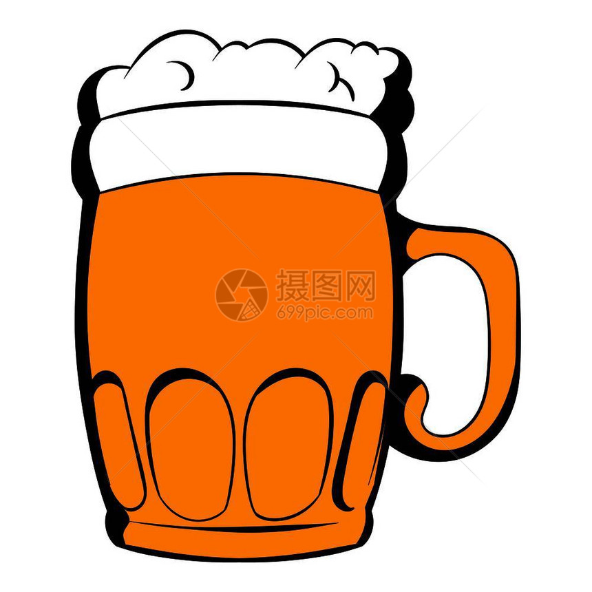 以卡通风格制作的啤酒图示孤立矢量插图啤酒示标卡通图片