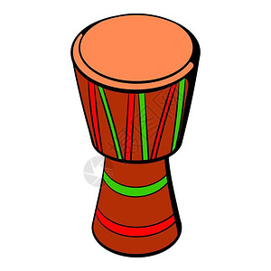 卡通非洲鼓矢量插图图片