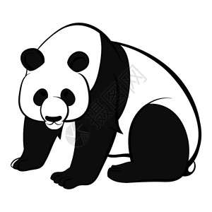卡通大熊猫矢量插图图片