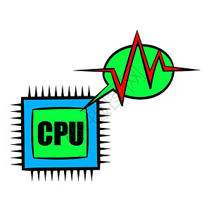 卡通风格CPU矢量设计插图图片