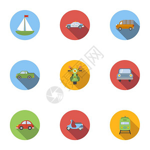 成套车辆图标为网络提供9个车辆向量图标的简单示图片