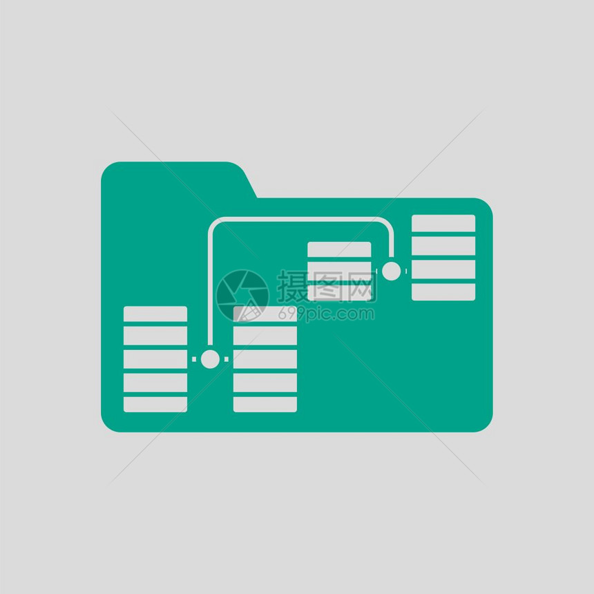 文件夹网络图标灰色背景上的绿矢量说明图片