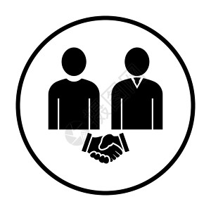 icon握手两张做交易图标薄环Stencils设计矢量说明背景