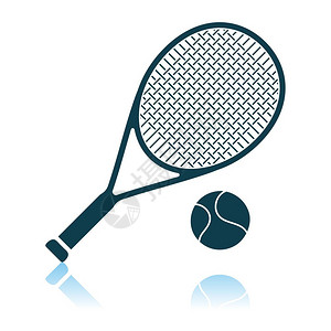 网球火箭和图标影子反射设计矢量说明图片