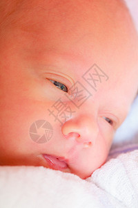 婴儿护理童年概念的美丽小新生婴儿在床上安睡被毯子包围小新生婴儿在毯子中安睡宝贝高清图片素材