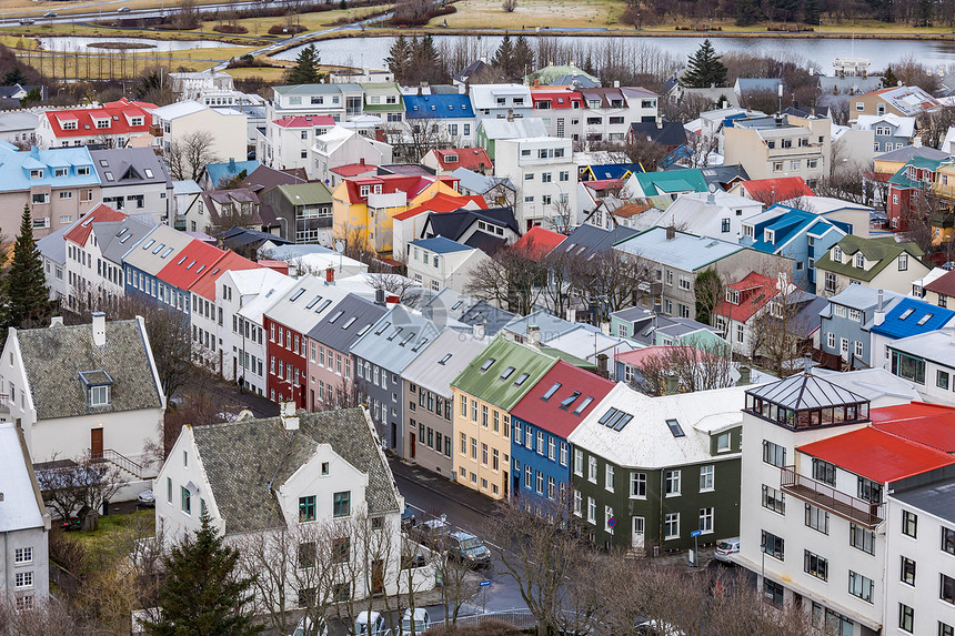冰岛首都雷克雅未市空中观察图片