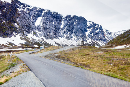通往挪威的公路背景图片
