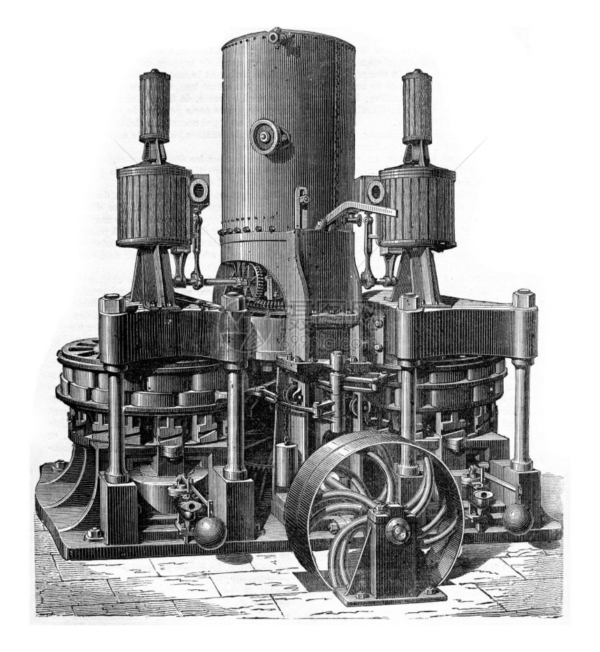 机械木炭新公司在地中海的铸造厂和船1875年工业百科全书EOLami图片