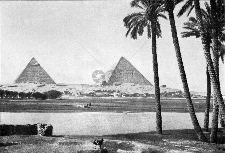 下埃及的尼罗河岸古代刻画的图例190年从宇宙和人类那里得到的图片