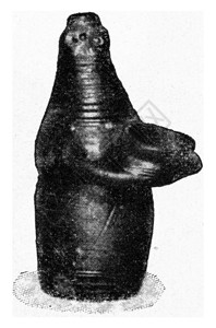 具有德希塞尔图象形状的瓦塞古老雕刻图解190年从宇宙和人类背景图片