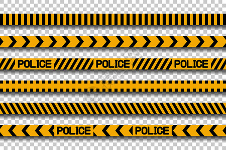 警戒线收集警察的条纹和带以透明背景为阴影Eps10收集警察的条纹和带插画