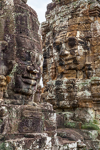 柬埔寨吴哥之网Bayon寺的佛面图片