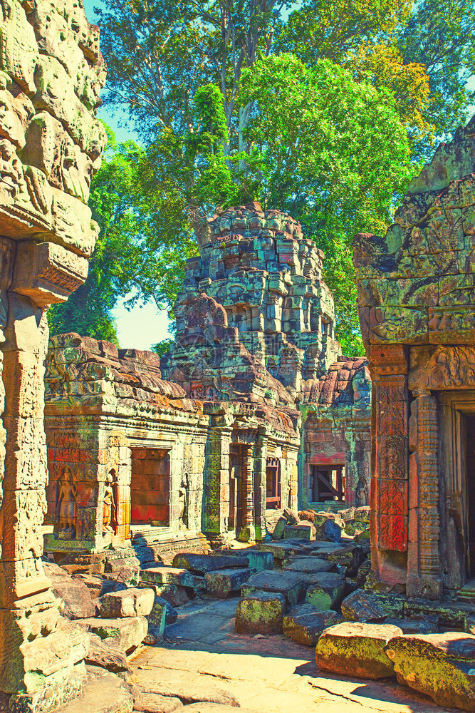 柬埔寨吴哥寺庙古老废墟图片
